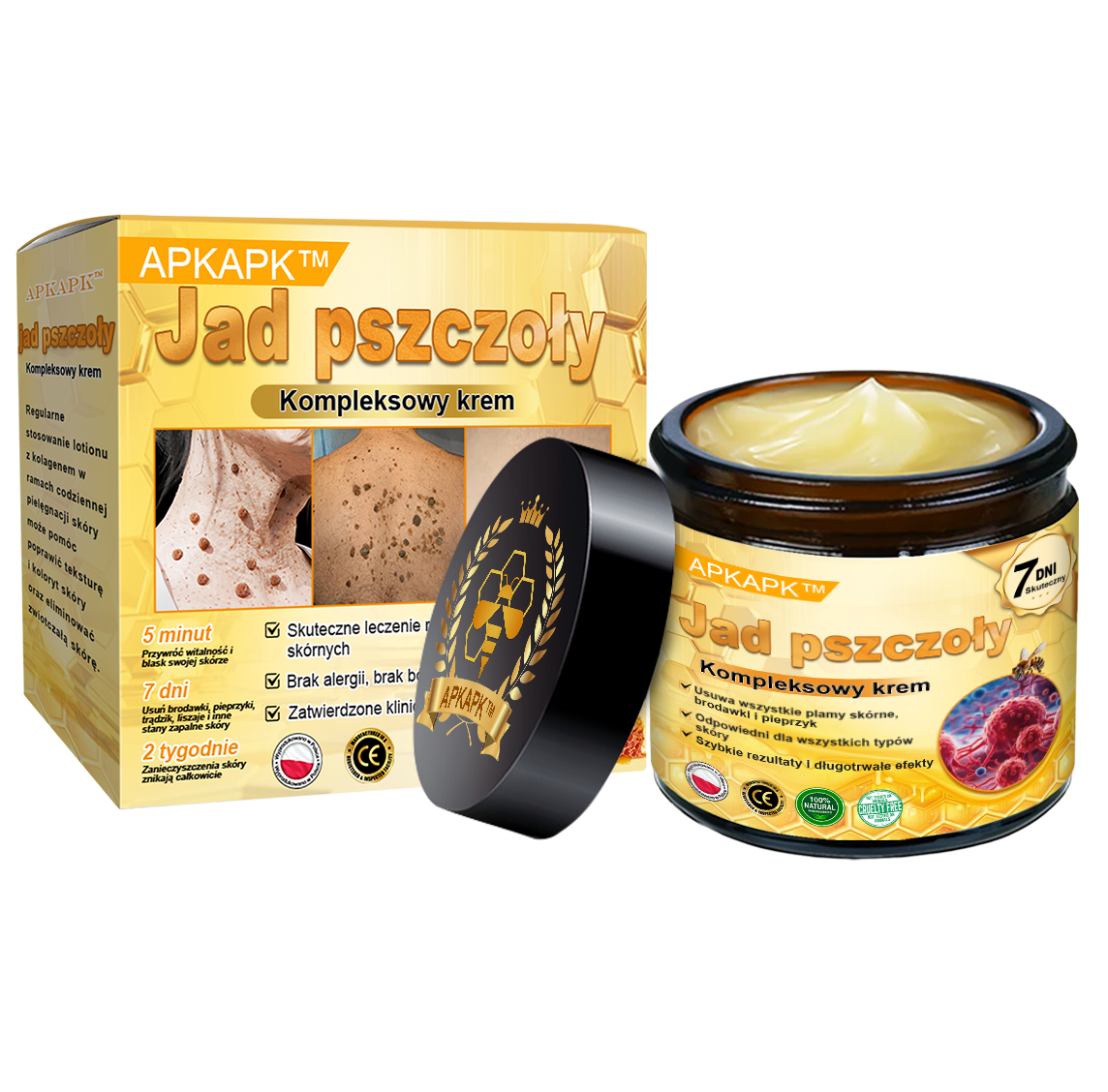 𝖠𝖯𝖪𝖠𝖯𝖪® 𝗕𝗲𝗲 𝗩𝗲𝗻𝗼𝗺 𝗞𝗿𝗲𝗺 𝗻𝗮 𝗼𝗯𝗻𝗼𝘄𝗲𝗻𝗶𝗲 𝗸𝗼𝘇𝗵𝘆🐝pomaga w leczeniu problemów skórnych, takich jak: zmarszczki, blizny, plamy pigmentacyjne, rozstępy, trądzik, łuszczyca, egzema, zmiany skórne, podrażnienia, stany zapalne i inne problemy skórne