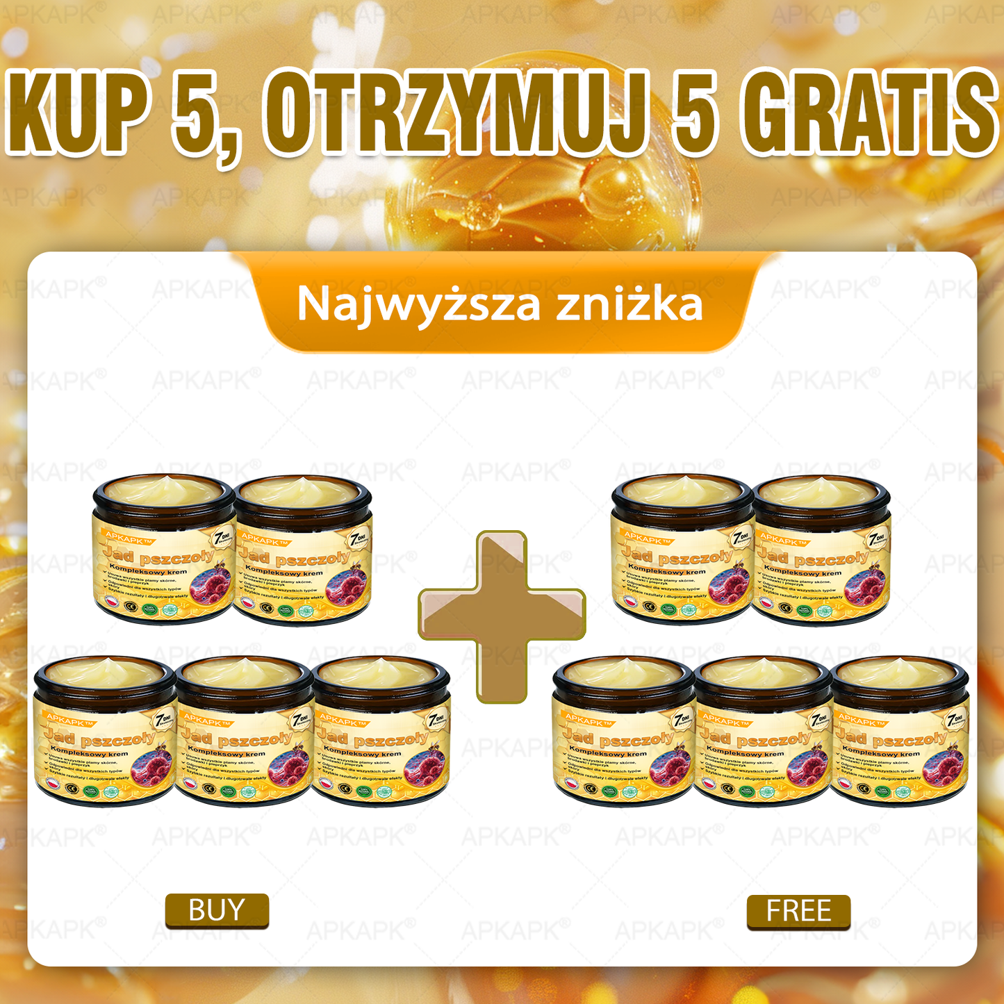 𝖠𝖯𝖪𝖠𝖯𝖪® 𝗕𝗲𝗲 𝗩𝗲𝗻𝗼𝗺 𝗞𝗿𝗲𝗺 𝗻𝗮 𝗼𝗯𝗻𝗼𝘄𝗲𝗻𝗶𝗲 𝗸𝗼𝘇𝗵𝘆🐝pomaga w leczeniu problemów skórnych, takich jak: zmarszczki, blizny, plamy pigmentacyjne, rozstępy, trądzik, łuszczyca, egzema, zmiany skórne, podrażnienia, stany zapalne i inne problemy skórne