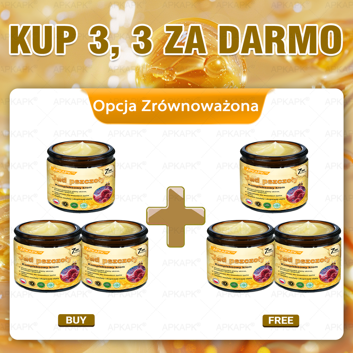 𝖠𝖯𝖪𝖠𝖯𝖪® 𝗕𝗲𝗲 𝗩𝗲𝗻𝗼𝗺 𝗞𝗿𝗲𝗺 𝗻𝗮 𝗼𝗯𝗻𝗼𝘄𝗲𝗻𝗶𝗲 𝗸𝗼𝘇𝗵𝘆🐝pomaga w leczeniu problemów skórnych, takich jak: zmarszczki, blizny, plamy pigmentacyjne, rozstępy, trądzik, łuszczyca, egzema, zmiany skórne, podrażnienia, stany zapalne i inne problemy skórne