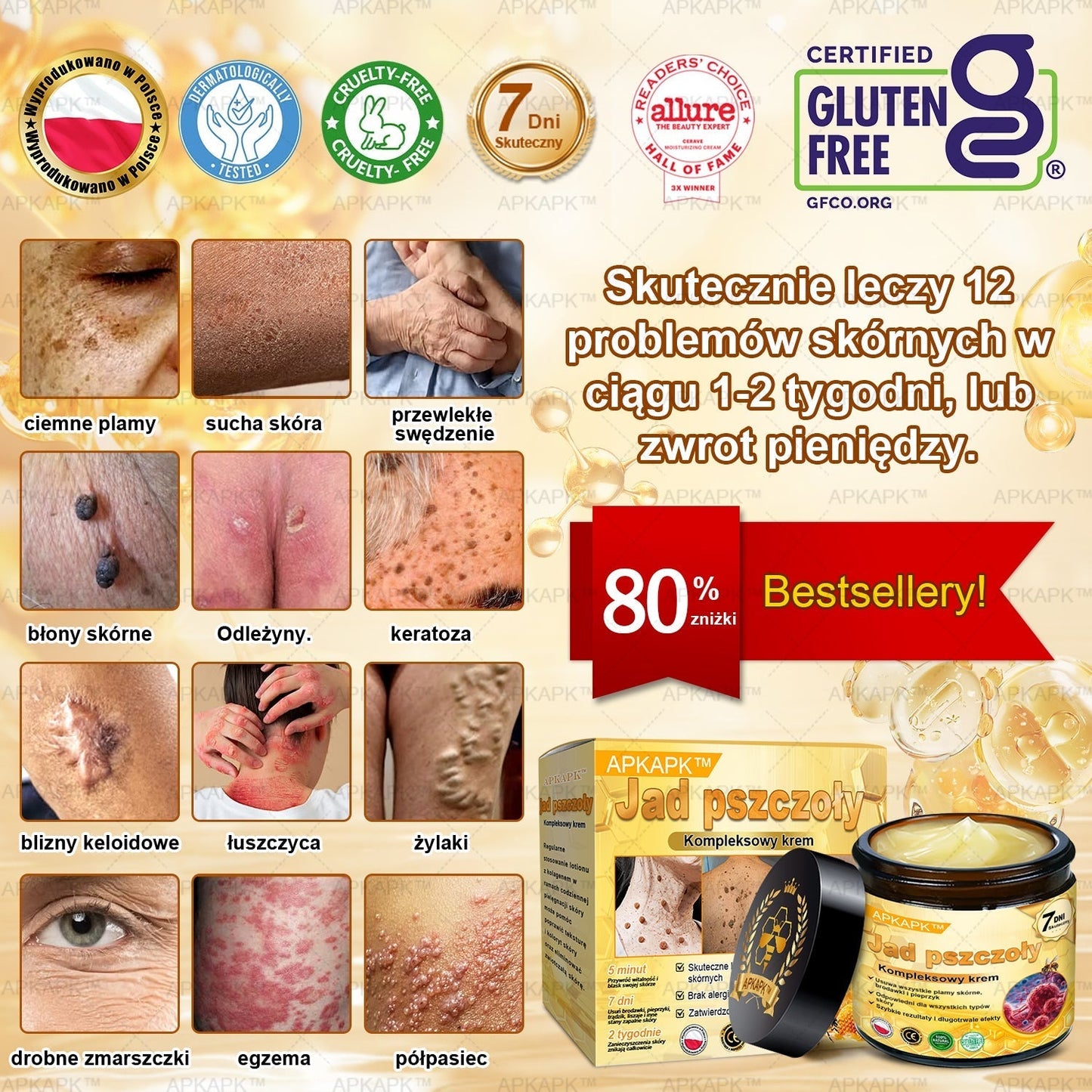 𝖠𝖯𝖪𝖠𝖯𝖪® 𝗕𝗲𝗲 𝗩𝗲𝗻𝗼𝗺 𝗞𝗿𝗲𝗺 𝗻𝗮 𝗼𝗯𝗻𝗼𝘄𝗲𝗻𝗶𝗲 𝗸𝗼𝘇𝗵𝘆🐝pomaga w leczeniu problemów skórnych, takich jak: zmarszczki, blizny, plamy pigmentacyjne, rozstępy, trądzik, łuszczyca, egzema, zmiany skórne, podrażnienia, stany zapalne i inne problemy skórne
